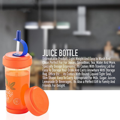 AMB 500 ml Plastic Sipper(Pack of 1, Orange, Clear)