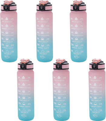 KUBER INDUSTRIES 1000 ml Plastic Bottle(Pack of 6, Multicolor)