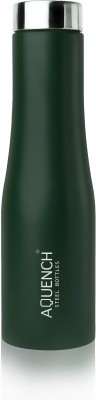 AQUENCH Stainless Steel Fridge Water Bottle With Steel Bidded Cap Beat_Black_01 1000 ml Bottle(Pack of 1, Green, Steel)