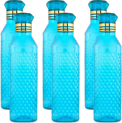 KUBER INDUSTRIES 1000 ml Plastic Bottle(Pack of 6, Blue)