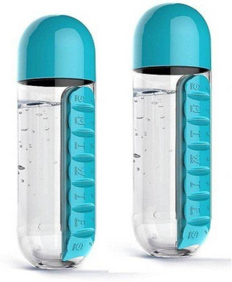Heinriched 600 ml Plastic Bottle(Pack of 2, Blue)