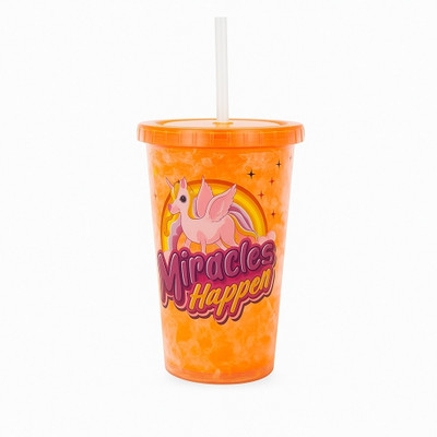 Pure Heaven 500 ml Glass Sipper(Pack of 1, Orange)