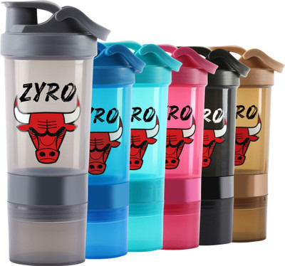ZYRO 500 ml Plastic Shaker(Pack of 1, Grey)