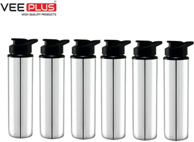 VEE PLUS Stainless steel ECO leak proof water bottle 900 ml Bottle(Pack of 6, Silver, Steel)