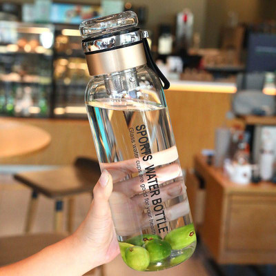 STARKENDY Borosilicate Glass Water Bottle Infuser Filter Fruit Tumbler Sports Gym Office 1000 ml Glass Bottle(Pack of 1, Clear)
