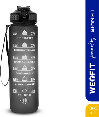 WErFIT 1000 ml Plastic Shaker(Pack of 1, Black)