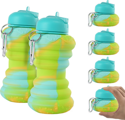 KUBER INDUSTRIES 600 ml Silicone Bottle(Pack of 6, Green)