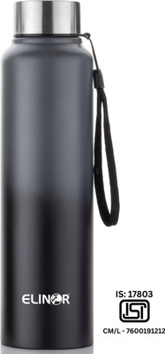ELINOR SINGLE WALL STAINLESS STEEL BOTTLE LEAK-PROOF BOTTLE BPA-FREE STEEL BOTTLE 1000 ml Steel Bottle(Pack of 1, Grey, Black)