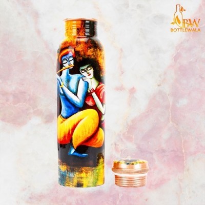 bottlewala Radha Krishna Design Copper Bottle Rust Free, Leak Proof and Joint Less 1000 ml Bottle(Pack of 1, Copper, Copper)