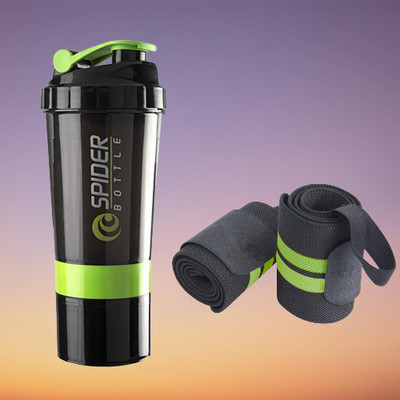 COOL INDIANS 500 ml Plastic Shaker(Pack of 2, Green, Green)