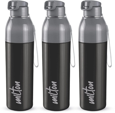 MILTON 630 ml Steel Bottle(Pack of 3, Black)