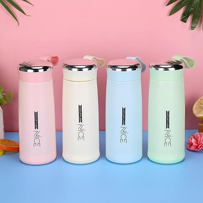 PIXEL Pixel_Nice Water Bottle - 400ml each set of 2, multicolour 400 ml Bottle(Pack of 4, Multicolor, Silicone)