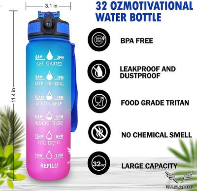 Paradox 1000 ml Plastic, Silicone Bottle(Pack of 1, Multicolor)