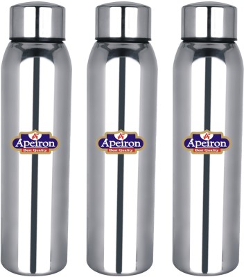 Apeiron Jointless Mirror Shine Stainless Steel Water Bottle 1000 ml Bottle(Pack of 3, Silver, Steel)
