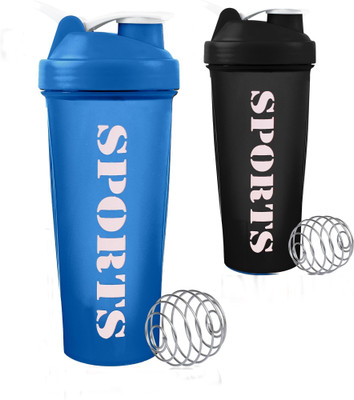 TRUE INDIAN 600 ml Plastic Shaker(Pack of 2, Blue, Black)