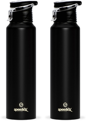 SPEEDEX 1000 ml Steel Sipper(Pack of 2, Black)