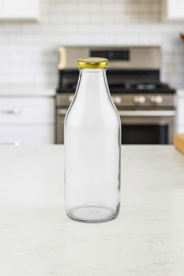 ZOJED 1000 ml Glass Bottle(Pack of 2, Clear)