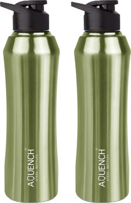 AQUENCH 1000 ml Steel Sipper(Pack of 2, Green)