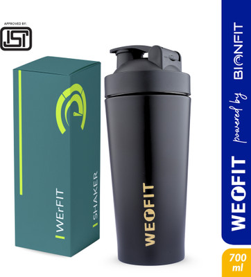 WErFIT 700 ml Steel Shaker(Pack of 1, Black)