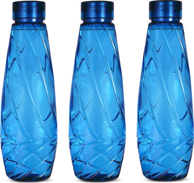 Stysol Fridge Water Bottles Set Of 3 1000 ml Bottle(Pack of 3, Blue, Plastic)
