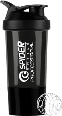 ZYRO 500 ml Plastic Shaker(Pack of 1, Black)