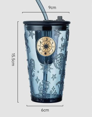 FUN FINDS 400 ml Glass Sipper(Pack of 1, Blue)