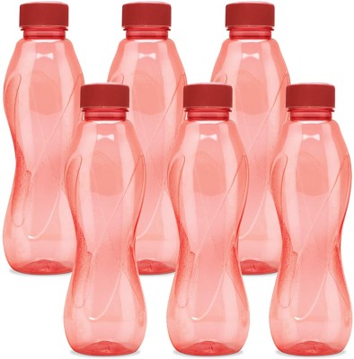 TREANDCARD 1000 Pet Water Bottle, Set of 6, 1 Litre, Red 1000 ml Bottle(Pack of 6, Red, Plastic)