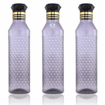 Heart Home 1000 ml Plastic Bottle(Pack of 3, Black)