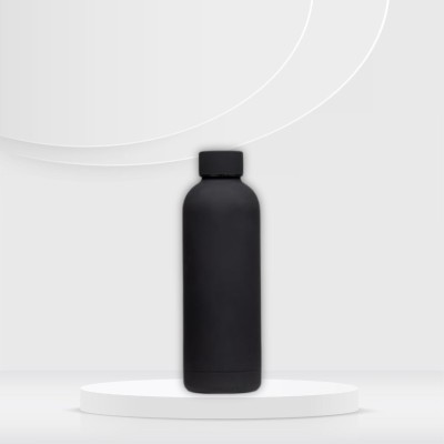 SuperGeneriX 500ml Matte Finish Stainless Steel Water Bottle 500 ml Flask(Pack of 1, Black, Steel)