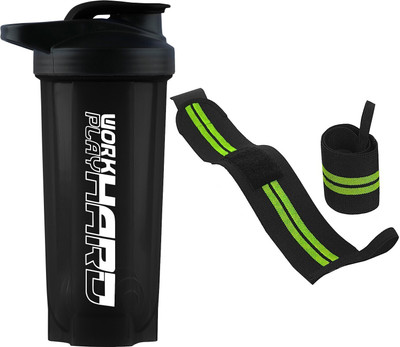 COOL INDIANS 700 ml Plastic Shaker(Pack of 2, Black, Green)