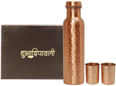 INTERNATIONAL GIFT 1000 ml Copper Bottle With Drinking Glass(Pack of 1, Copper)