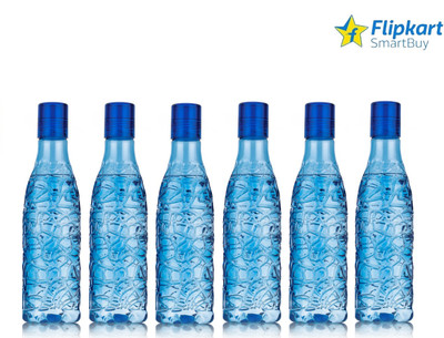 Flipkart SmartBuy PLASTIC WATERBOTTLE IN MULTICOLOR LEAK-PROOF AND BPA FREE BOTTLE 1000 ml Bottle(Pack of 6, Blue, Plastic)