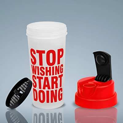 IMPHI 700 ml Plastic Shaker(Pack of 1, Red, White)