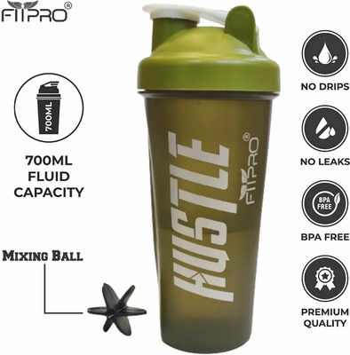 FitPro 700 ml Plastic Shaker(Pack of 1, Green)