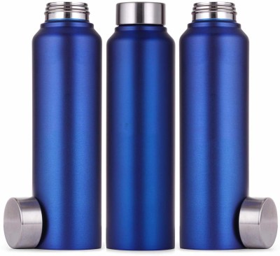 KARFE 1000 ml Stainless Steel Fridge/Refrigerator Water Bottle (Set of 3, Blue) 3000 ml Bottle(Pack of 3, Blue, Steel)