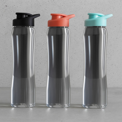 INSIDE EDIT 1000ml Leak-Proof Water Bottle Set of 3 | BPA-Free | Flip Cap 1000 ml Bottle(Pack of 3, Multicolor, Plastic)