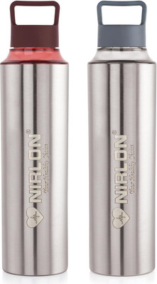 NIRLON 900 ml Steel Bottle(Pack of 2, Silver)