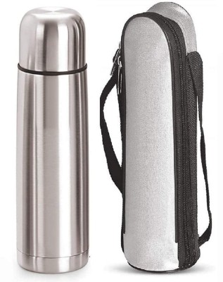 Meswarn Hot and cold double walled insulated Stainless steel Office/College water bottle 500 ml Flask(Pack of 1, Silver, Steel)