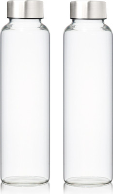 Rawal Borosilicate Glass Water Bottle transparent 750 ml Bottle(Pack of 2, Clear, Glass)
