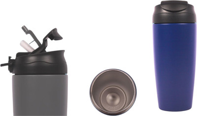 Magnus Gifts 0.53 ml Stainless Steel Sipper(Pack of 1, Blue, Grey)