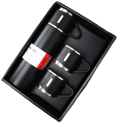 RECTITUDE 500 ml Steel Flask(Pack of 1, Black)