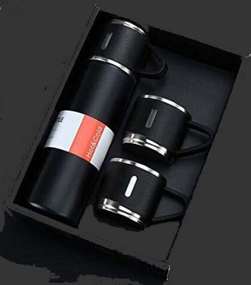 Greeshma 500 ml Steel Flask(Pack of 1, Black)
