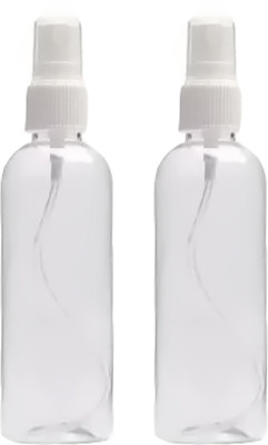 EverGlam New Pack 2 Transparent Spray Bottle 100 ml Each Bottle (Pack of 2) 200 ml Spray Bottle(Pack of 2, White, Plastic)
