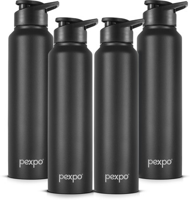 pexpo 950 ml Steel Bottle(Pack of 4, Black)