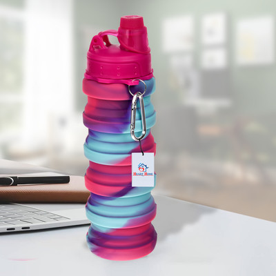 Heart Home 500 ml Silicone Bottle(Pack of 1, Pink)