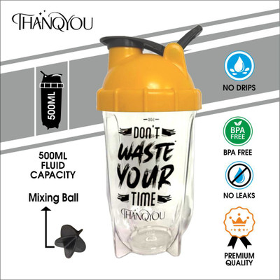 thanqyou 500 ml Plastic Shaker(Pack of 1, Orange)