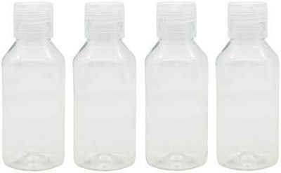 HARSH PET 100mlRoundTransWithTransparentCap_4 100 ml Bottle(Pack of 4, White, Plastic)
