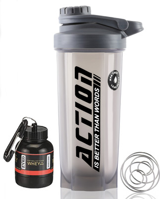 ZYRO 750 ml Plastic Shaker(Pack of 2, Grey)