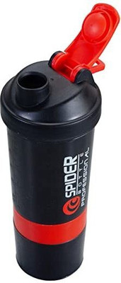 Spider Mart 500 ml Plastic Shaker(Pack of 1, Red, Black)