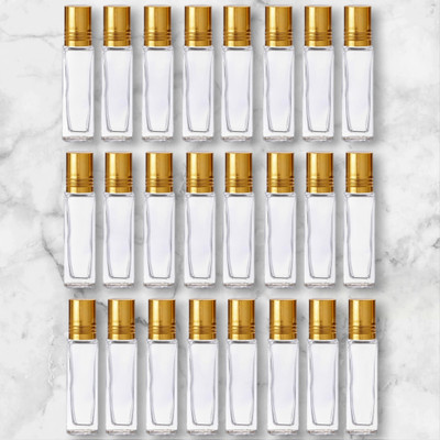 A to z collection 6 ml Glass Bottle(Pack of 24, Clear)